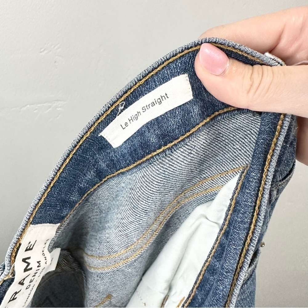 FRAME Denim Le High Straight Jeans in Sunny Gardens - Picture 5 of 6